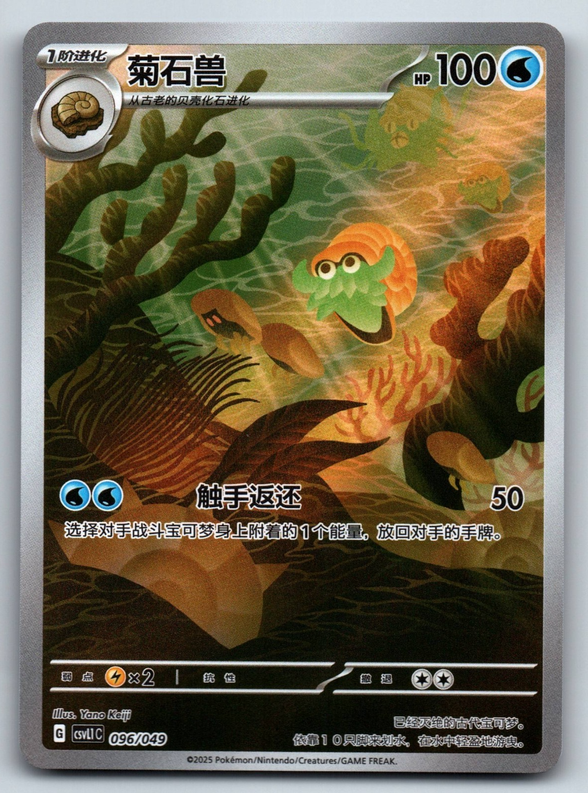 [US SELLER] Pokemon S-Chinese Omanyte CSVL1C 096 Gift Box Promo Card